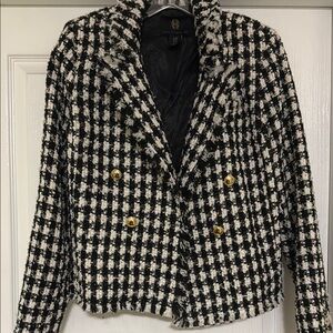 House of Harlow 1960 Black and White Houndstooth Blazer